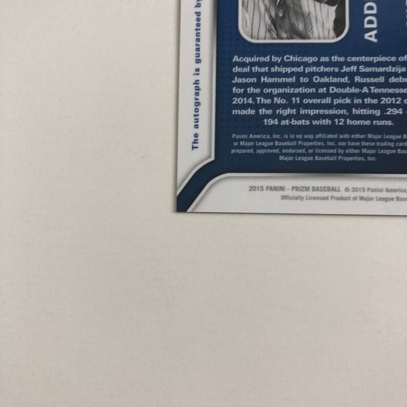 2015 Prism Refractor Addison Russell signed Autograph-Chicago Cubs 33/99 MLB - Picture 7 of 8